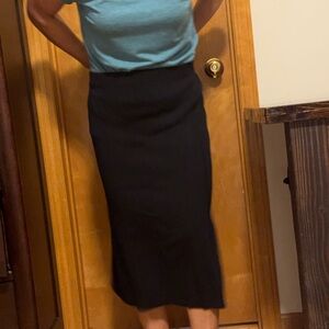 Elegant Black Midi Skirt